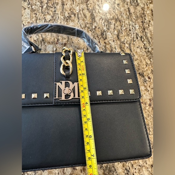 Badgley Mishka Black and Gold Studded Handbag/Shoulder Bag - Picture 7 of 11